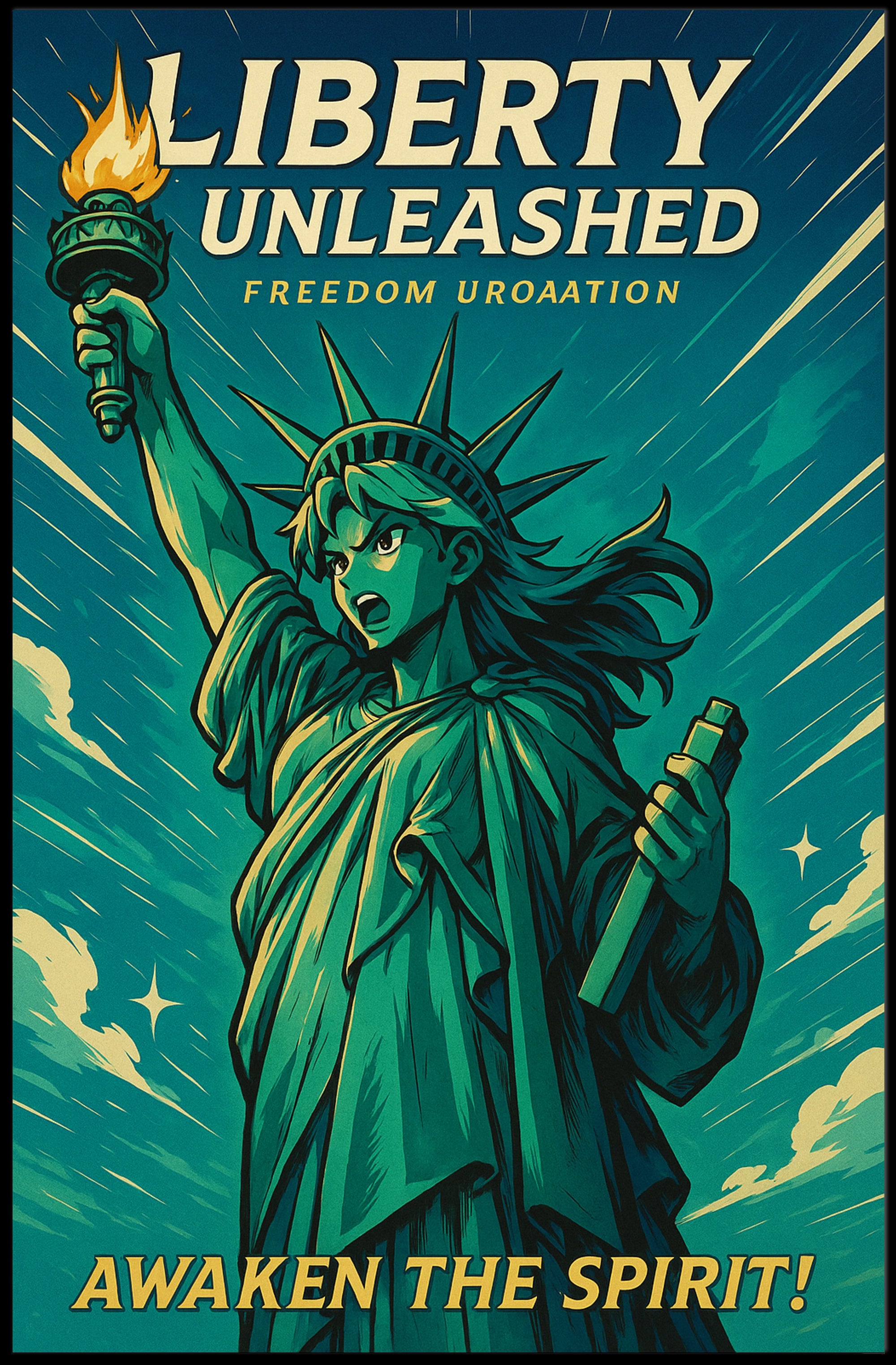 Liberty Unleashed Wall Art Print for Home Decor PosterGoat