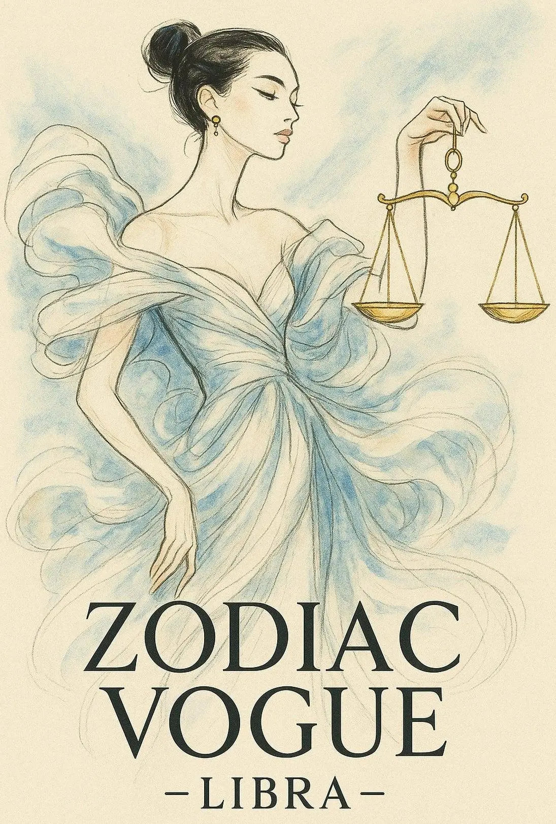 Libra Zodiac Vogue Illustration Poster PosterGoat