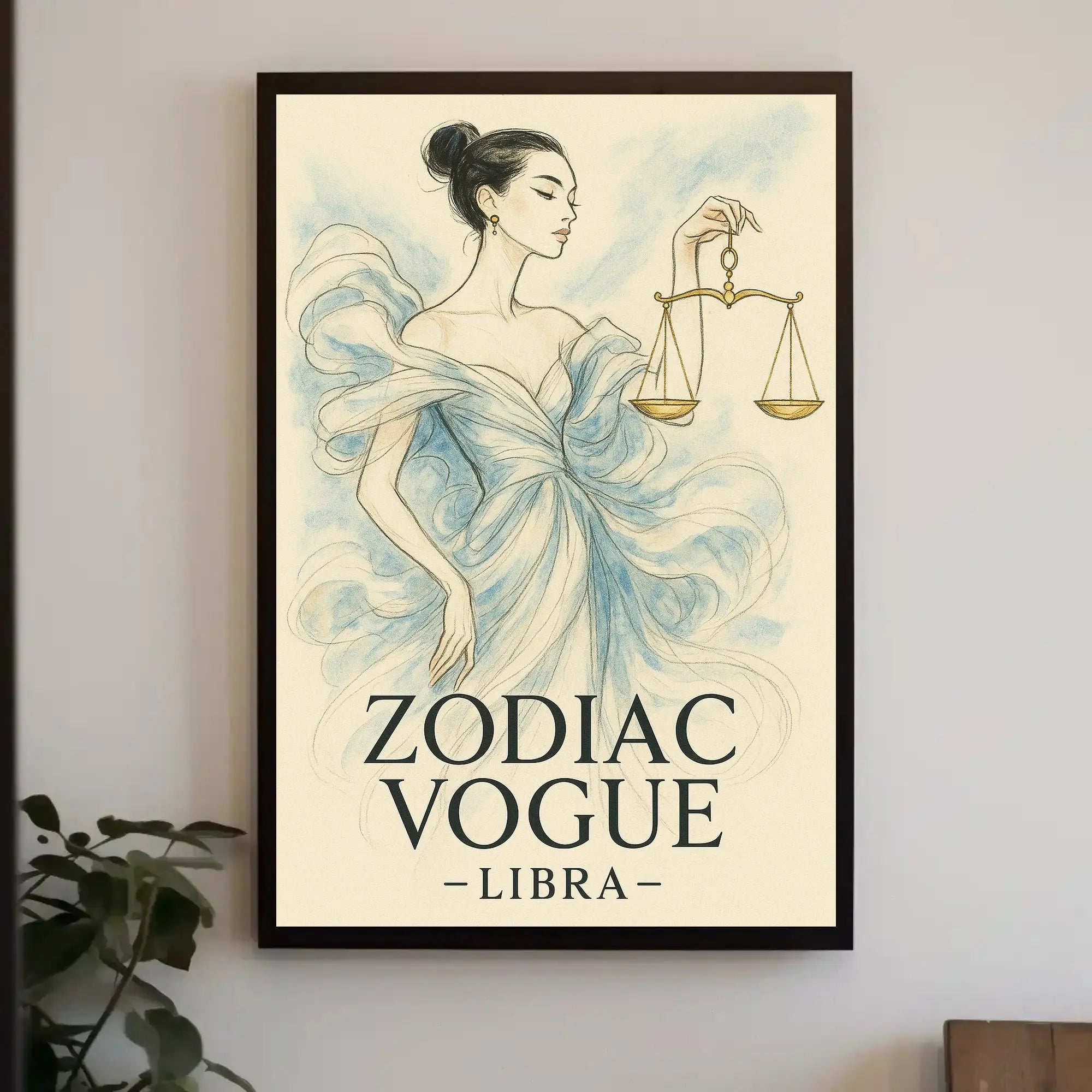 Libra Zodiac Vogue Illustration Poster PosterGoat