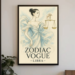 Libra Zodiac Vogue Illustration Poster PosterGoat
