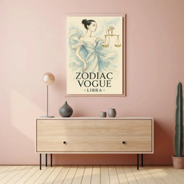 Libra Zodiac Vogue Illustration Poster PosterGoat