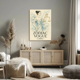 Libra Zodiac Vogue Illustration Poster PosterGoat