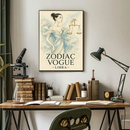 Libra Zodiac Vogue Illustration Poster PosterGoat