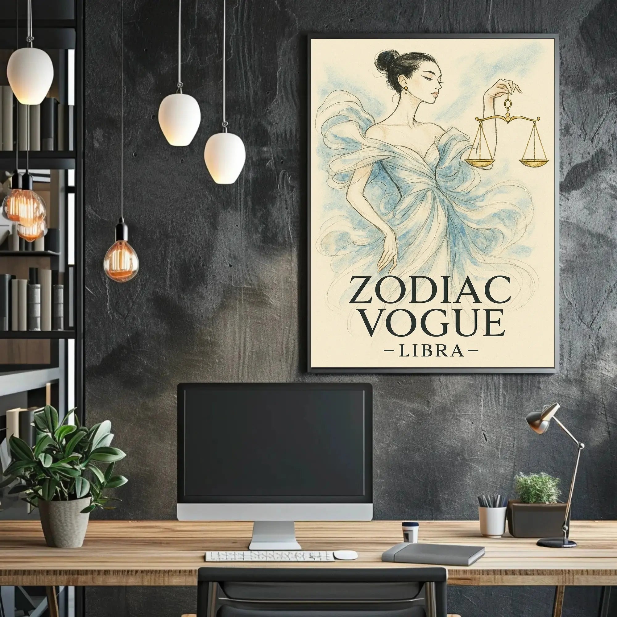 Libra Zodiac Vogue Illustration Poster PosterGoat