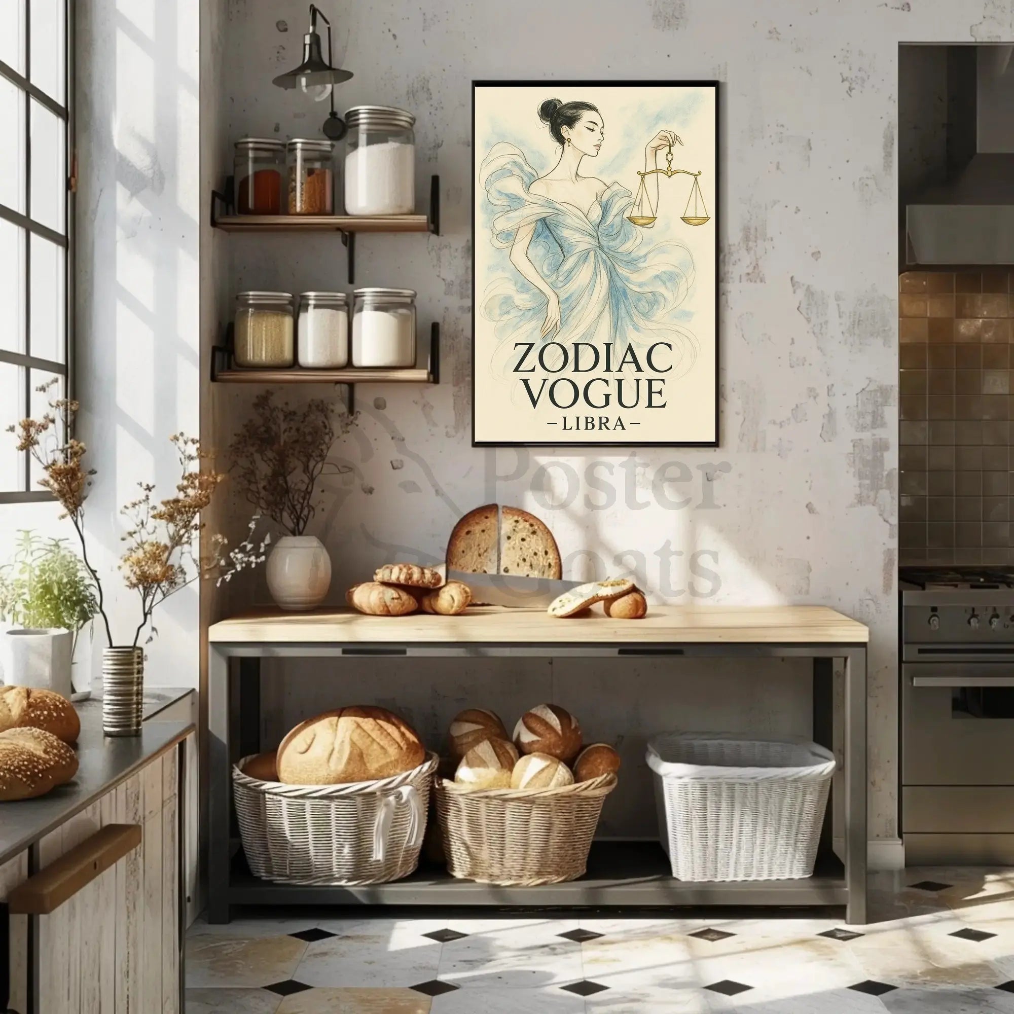 Libra Zodiac Vogue Illustration Poster PosterGoat