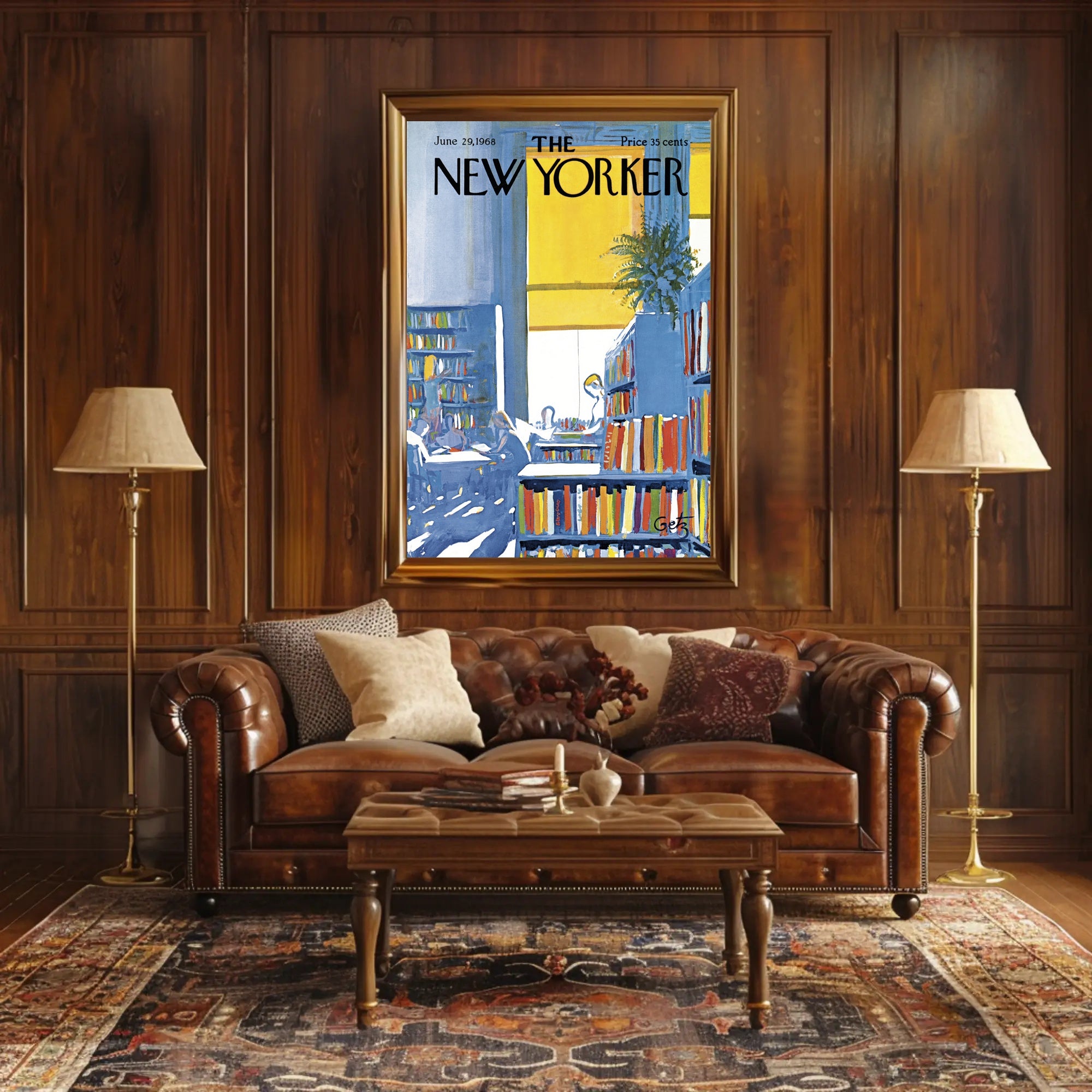 Library Scene 1960s Cultural or Heritage Poster PosterGoat