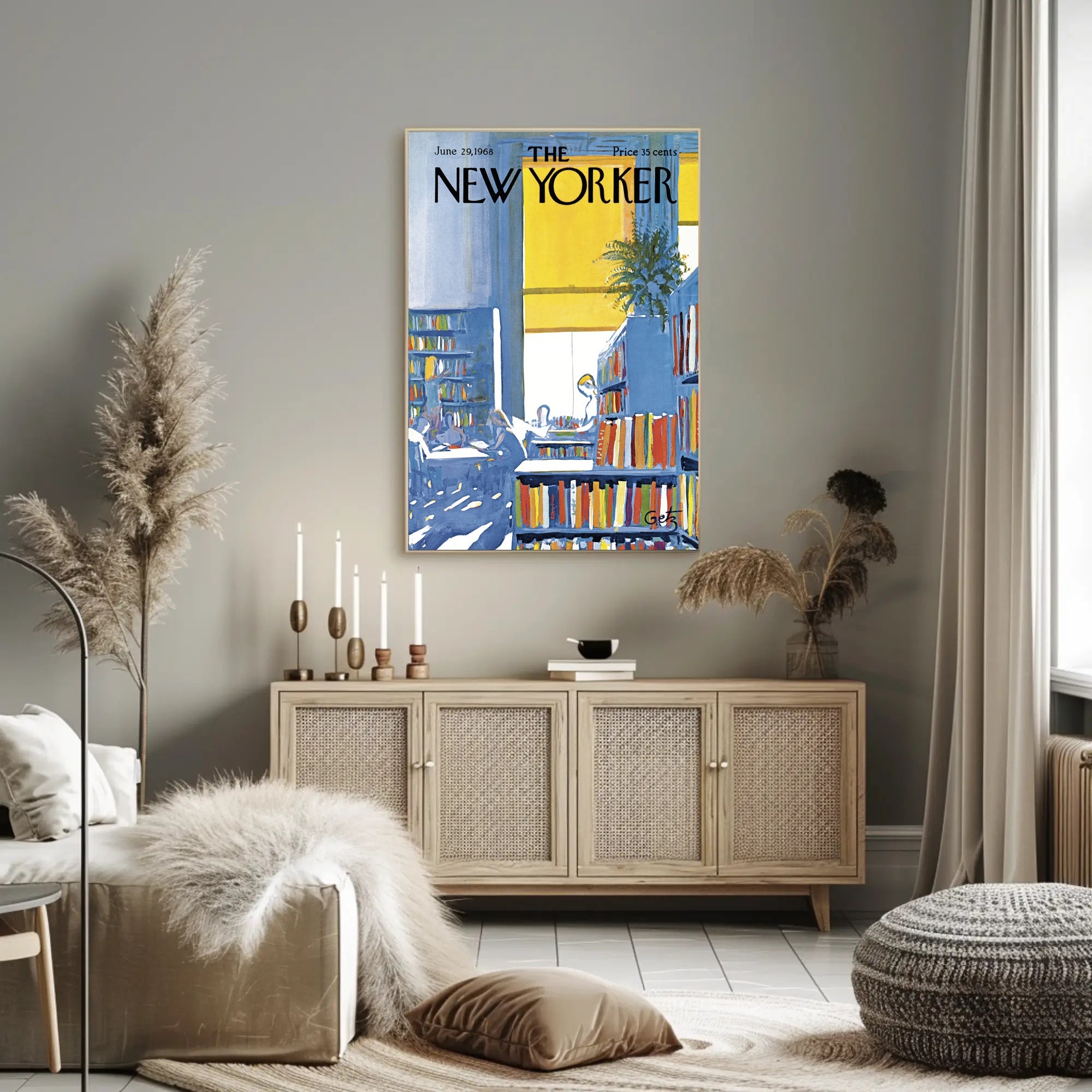 Library Scene 1960s Cultural or Heritage Poster PosterGoat