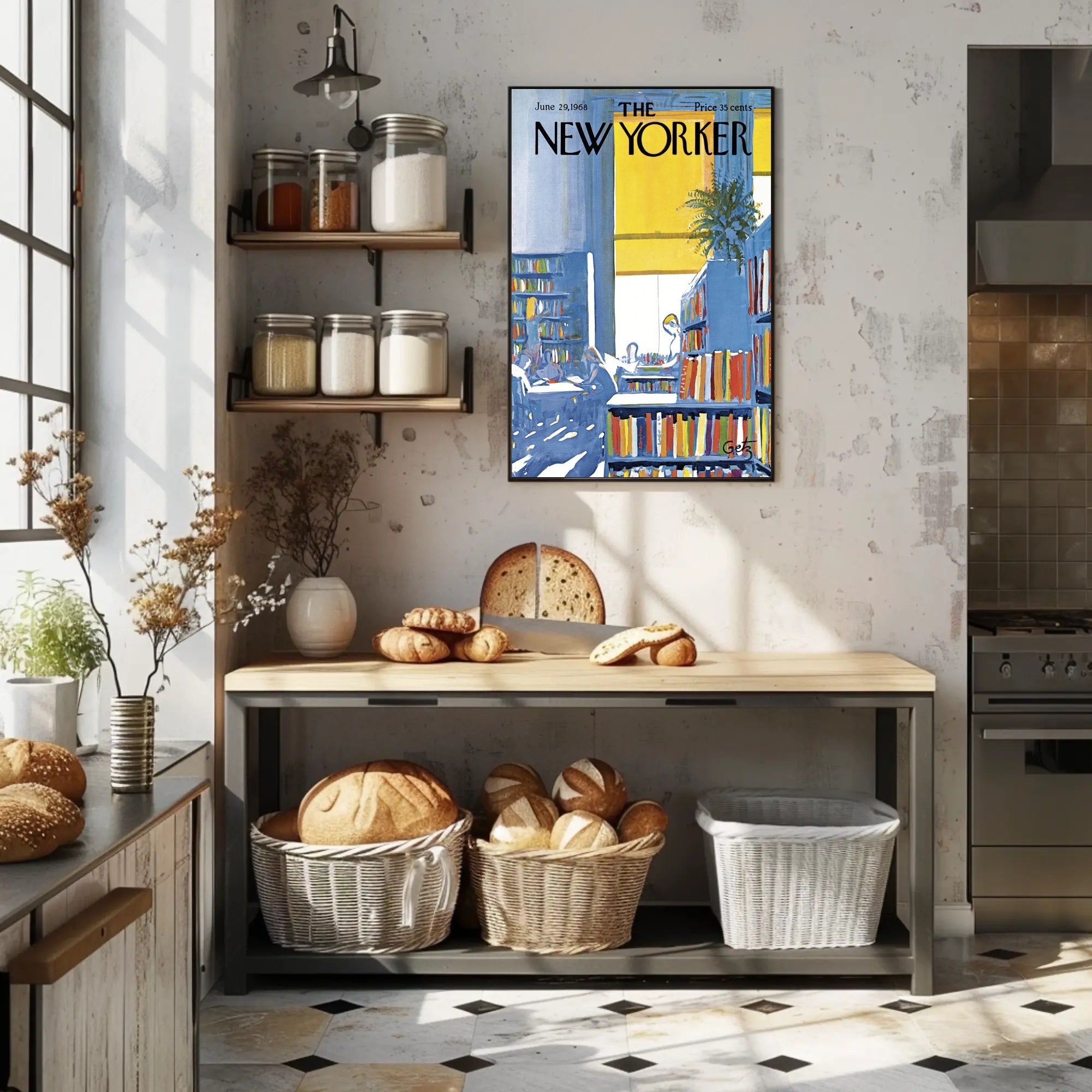 Library Scene 1960s Cultural or Heritage Poster PosterGoat