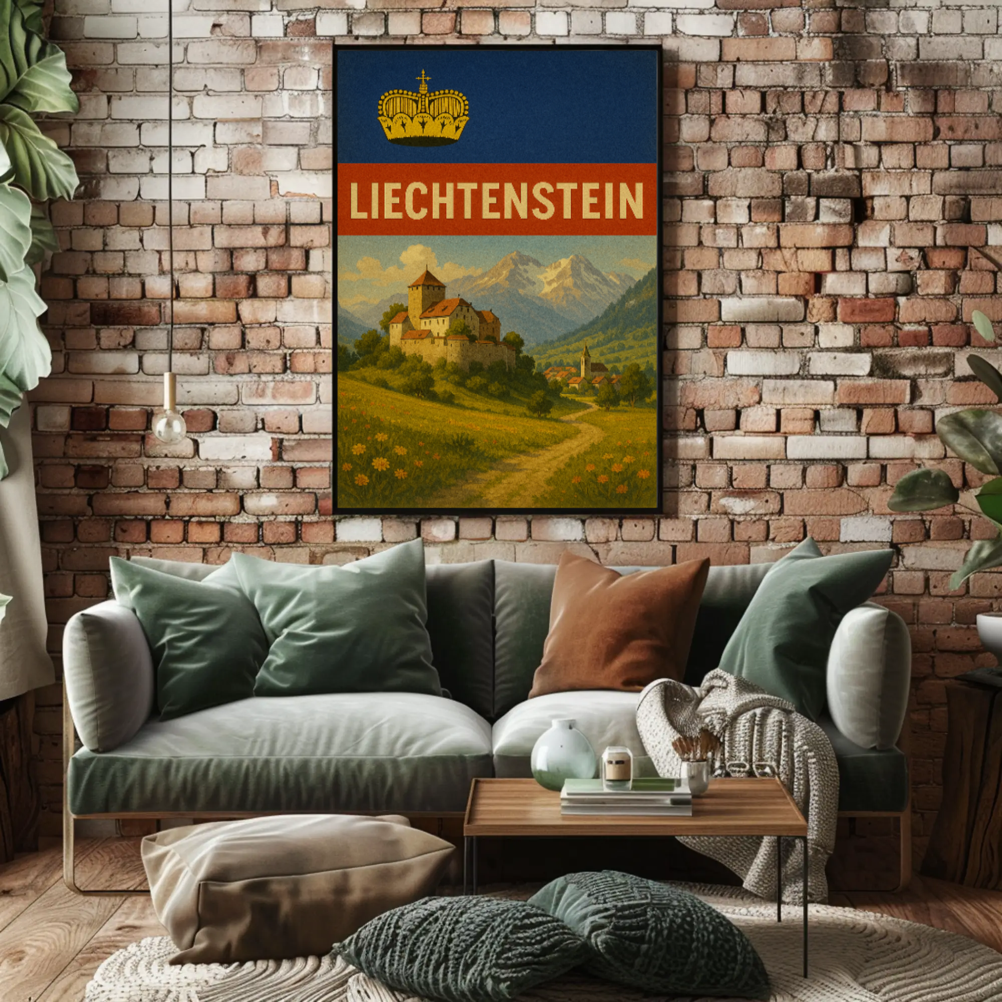 Liechtenstein's Majestic Landscapes Vintage Travel Poster PosterGoat