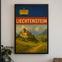 Liechtenstein's Majestic Landscapes Vintage Travel Poster PosterGoat