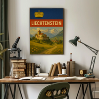 Liechtenstein's Majestic Landscapes Vintage Travel Poster PosterGoat