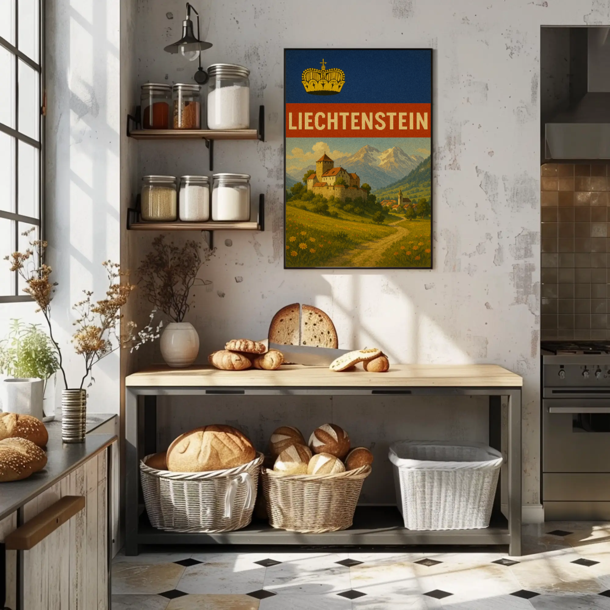 Liechtenstein's Majestic Landscapes Vintage Travel Poster PosterGoat
