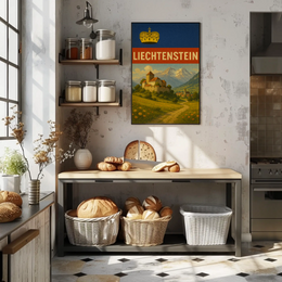 Liechtenstein's Majestic Landscapes Vintage Travel Poster PosterGoat