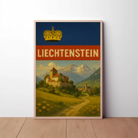 Liechtenstein's Majestic Landscapes Vintage Travel Poster PosterGoat