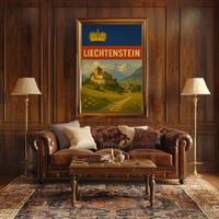 Liechtenstein's Majestic Landscapes Vintage Travel Poster PosterGoat