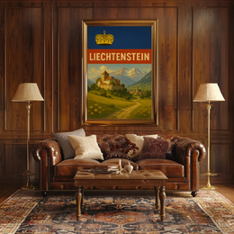 Liechtenstein's Majestic Landscapes Vintage Travel Poster PosterGoat