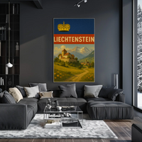 Liechtenstein's Majestic Landscapes Vintage Travel Poster PosterGoat