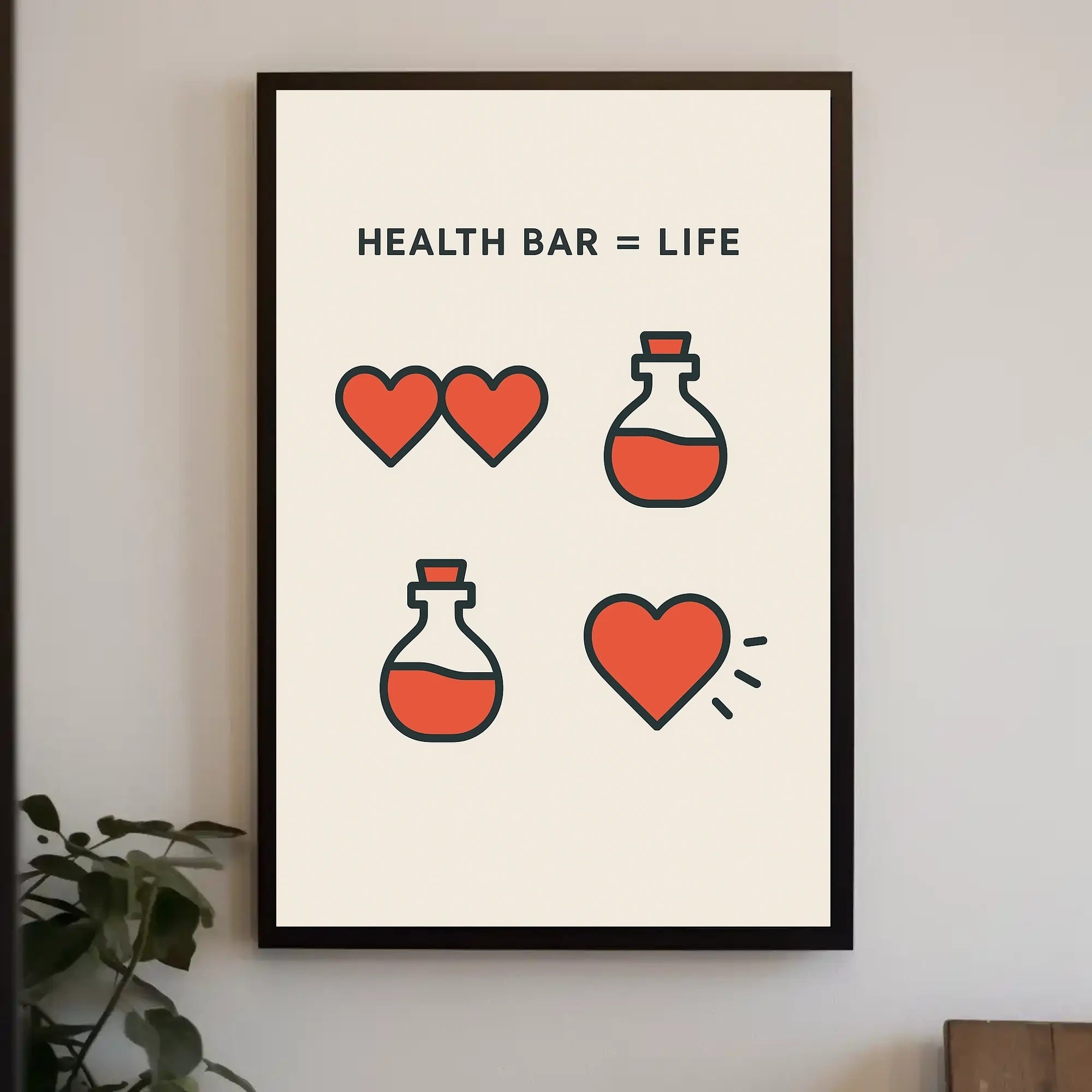 Life and Health Icons Retro Pop Culture Poster PosterGoat
