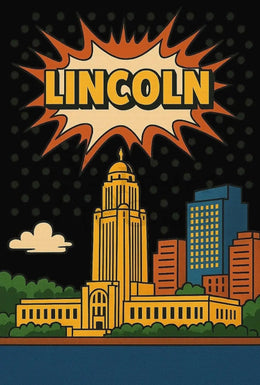 Lincoln Capitol Pop Art Poster: Urban Retro Vibes Poster PosterGoat