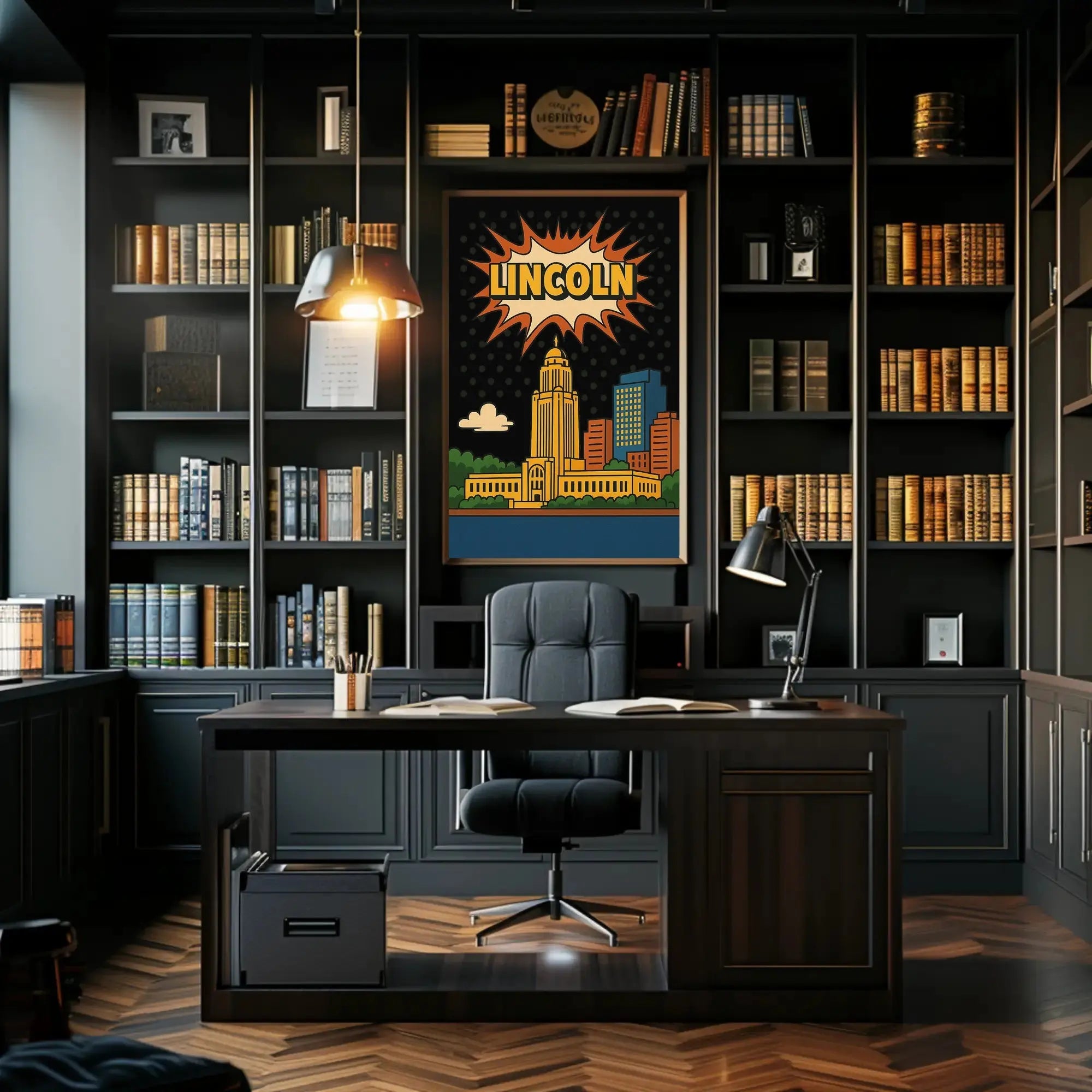 Lincoln Capitol Pop Art Poster: Urban Retro Vibes Poster PosterGoat
