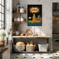 Lincoln Capitol Pop Art Poster: Urban Retro Vibes Poster PosterGoat
