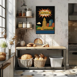 Lincoln Capitol Pop Art Poster: Urban Retro Vibes Poster PosterGoat