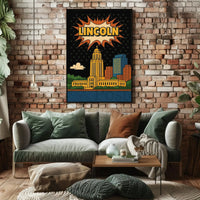Lincoln Capitol Pop Art Poster: Urban Retro Vibes Poster PosterGoat