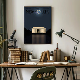 Lincoln Memorial Moonlight Reflection Print Historical or Presidential Poster PosterGoat