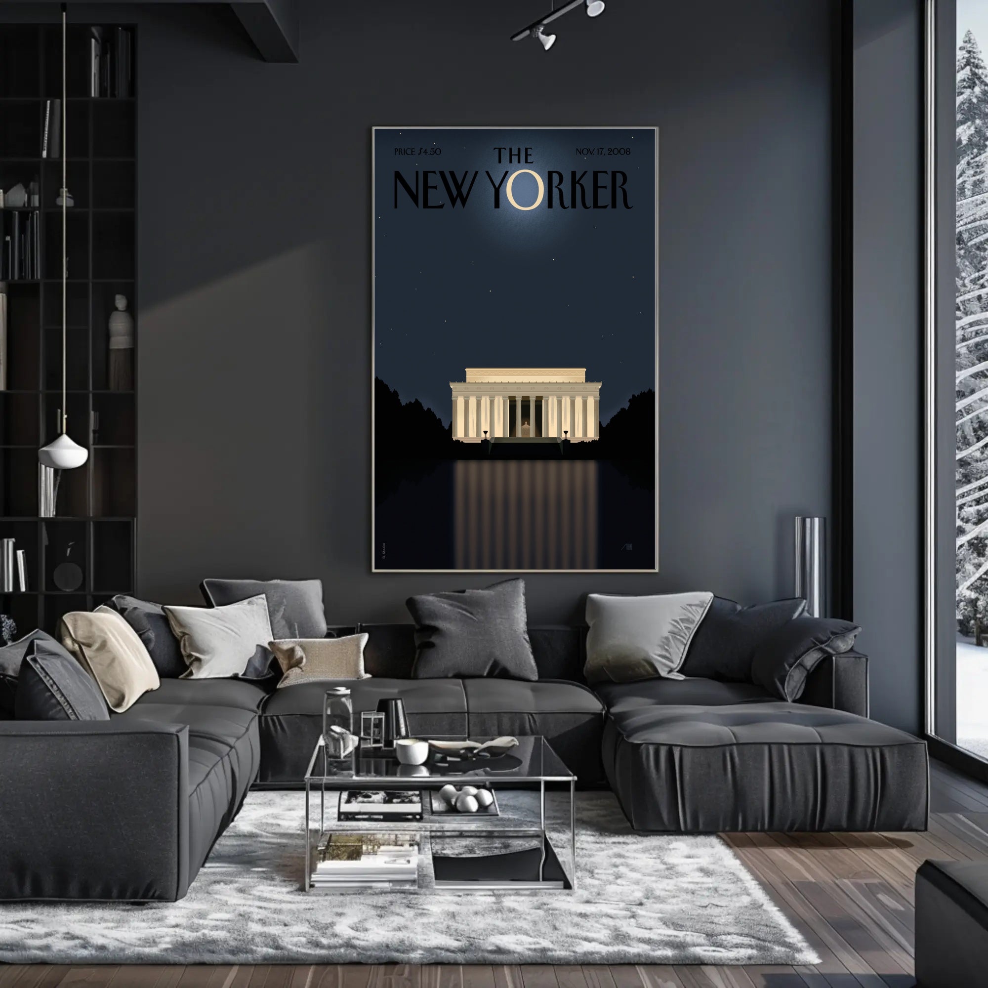 Lincoln Memorial Moonlight Reflection Print Historical or Presidential Poster PosterGoat