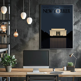 Lincoln Memorial Moonlight Reflection Print Historical or Presidential Poster PosterGoat