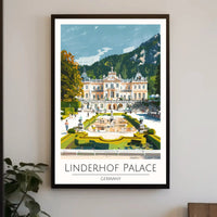 Linderhof Palace Sightseeing Modern Illustration Travel Poster PosterGoat