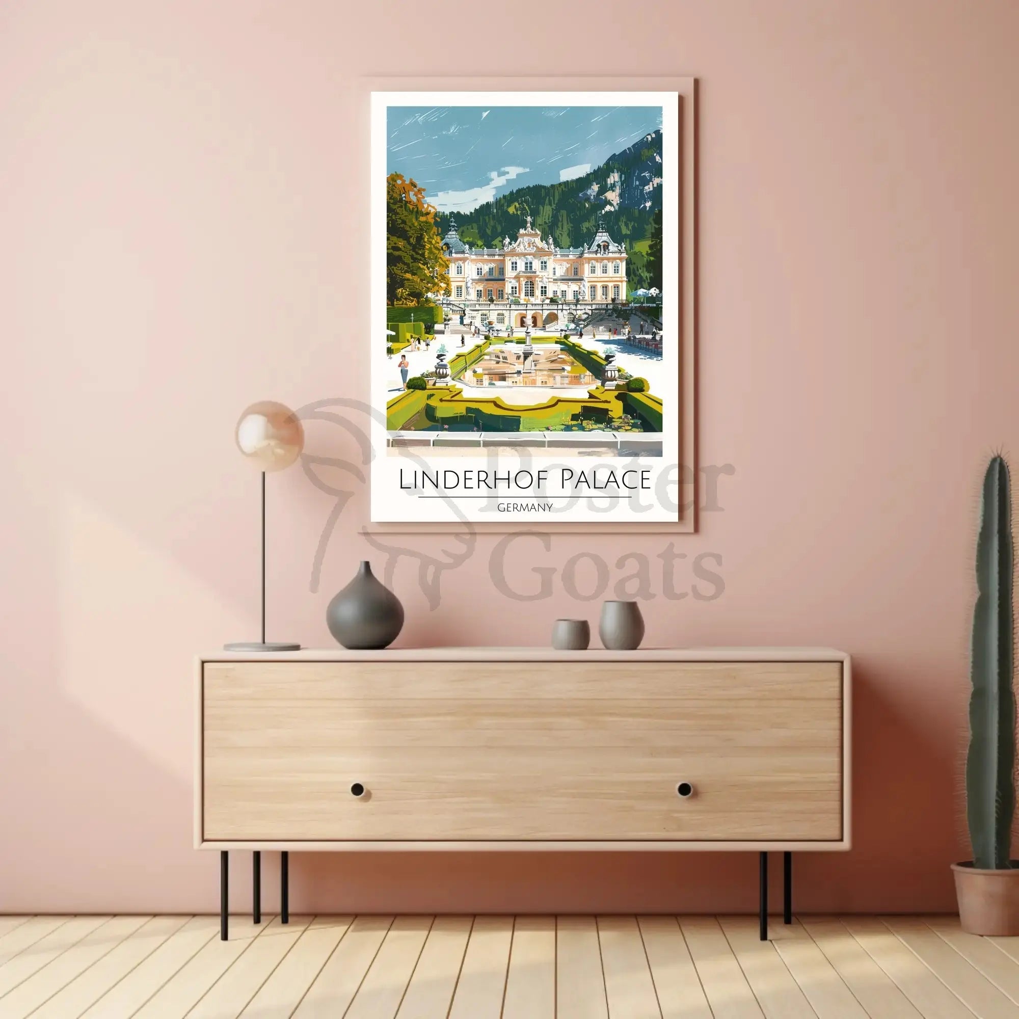 Linderhof Palace Sightseeing Modern Illustration Travel Poster PosterGoat
