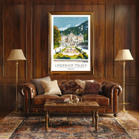 Linderhof Palace Sightseeing Modern Illustration Travel Poster PosterGoat