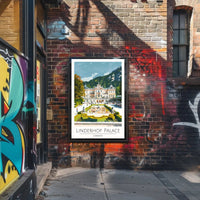 Linderhof Palace Sightseeing Modern Illustration Travel Poster PosterGoat