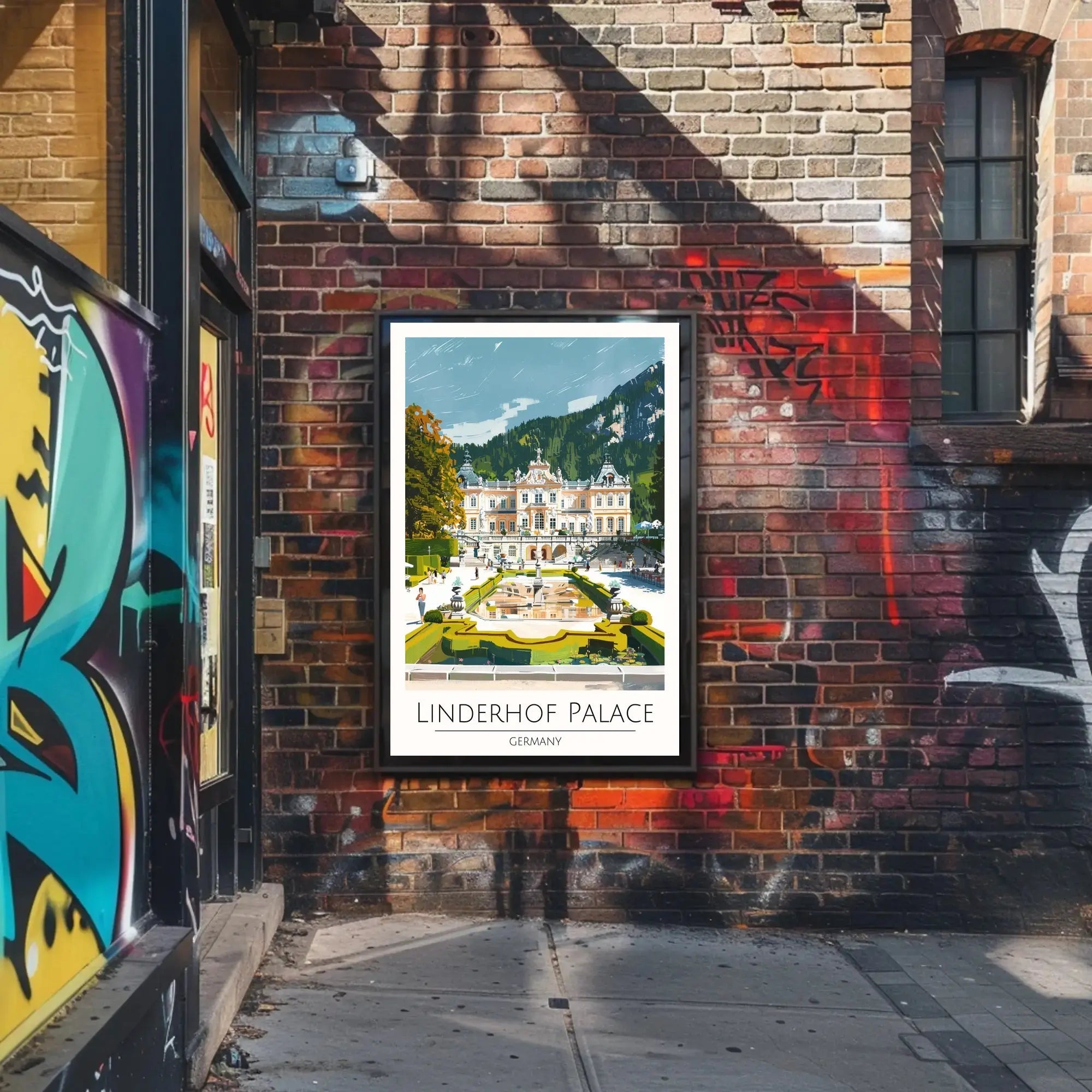 Linderhof Palace Sightseeing Modern Illustration Travel Poster PosterGoat