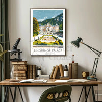Linderhof Palace Sightseeing Modern Illustration Travel Poster PosterGoat