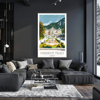 Linderhof Palace Sightseeing Modern Illustration Travel Poster PosterGoat