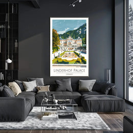 Linderhof Palace Sightseeing Modern Illustration Travel Poster PosterGoat