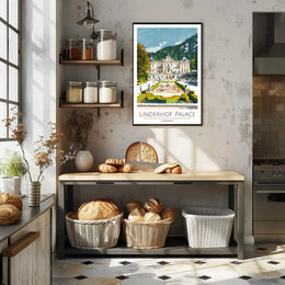 Linderhof Palace Sightseeing Modern Illustration Travel Poster PosterGoat