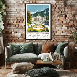 Linderhof Palace Sightseeing Modern Illustration Travel Poster PosterGoat
