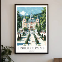 Linderhof Palace in Germany Vintage Travel Poster PosterGoat