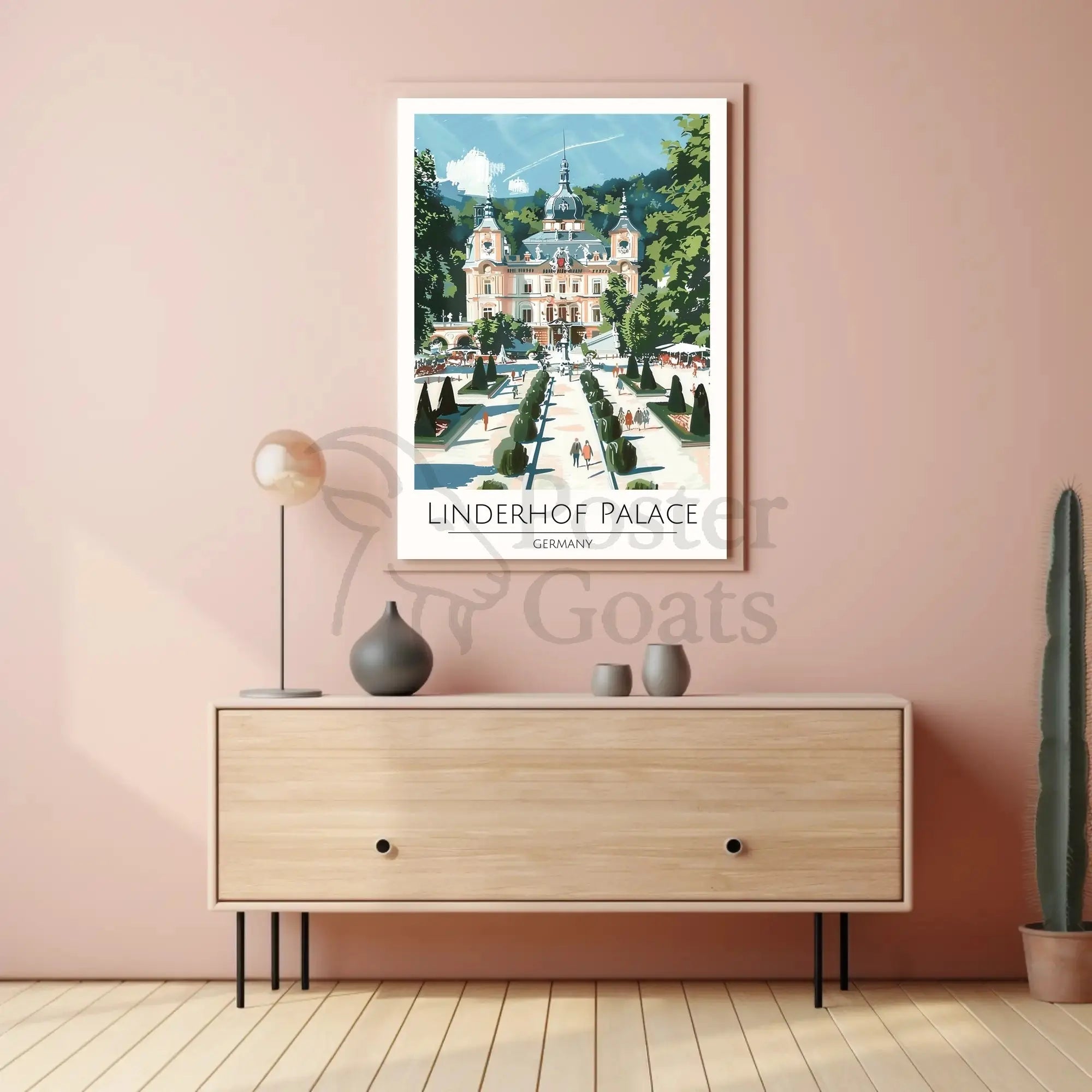 Linderhof Palace in Germany Vintage Travel Poster PosterGoat