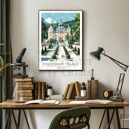 Linderhof Palace in Germany Vintage Travel Poster PosterGoat