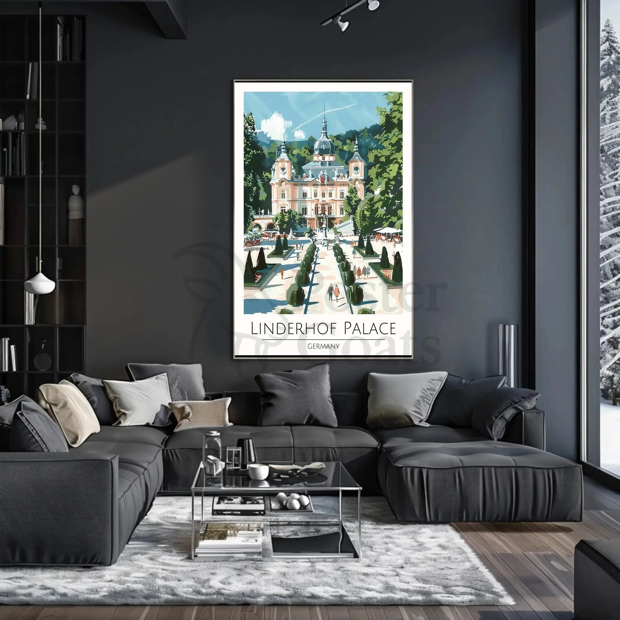 Linderhof Palace in Germany Vintage Travel Poster PosterGoat