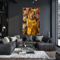 Lion-Headed Figure Surrealism Art Print - Abstract or Artistic Poster PosterGoat