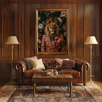 Lion in Suit Surreal Art Animal Poster PosterGoat