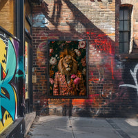 Lion in Suit Surreal Art Animal Poster PosterGoat