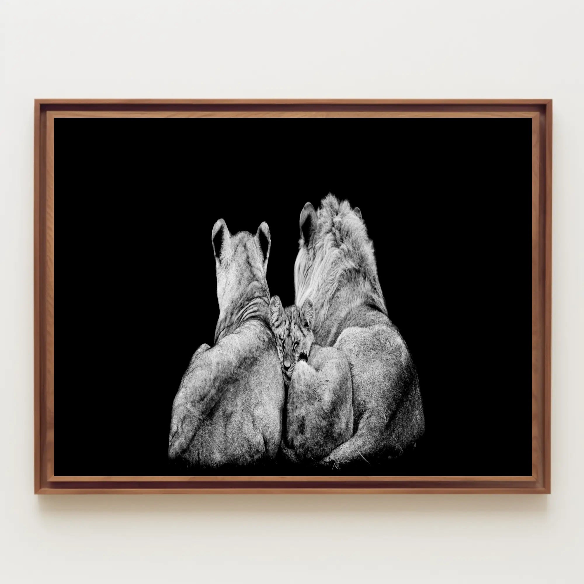 Lions in Monochrome Family Unity Animal Poster PosterGoat