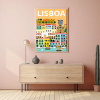 Lisbon Art Deco Travel Poster PosterGoat