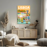 Lisbon Art Deco Travel Poster PosterGoat